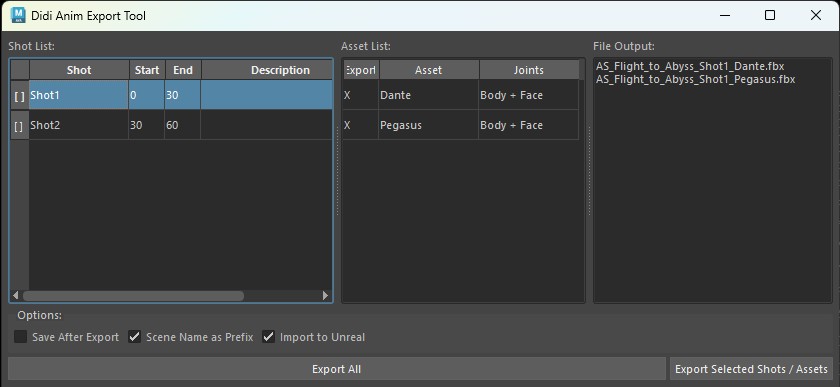 Anim Export Tool